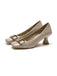 Quadratische Zehenpartie Patent High Heels Schuhe