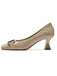 Quadratische Zehenpartie Patent High Heels Schuhe