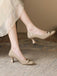 Quadratische Zehenpartie Patent High Heels Schuhe