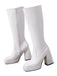 Solide Patent Leder Round Toe Hoher Absatz Stiefel