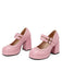 Retro Mary Jane Patent Leather Platform Chuny Heels