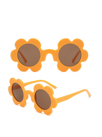 Orange Vintage Blumenrand Sonnenbrille