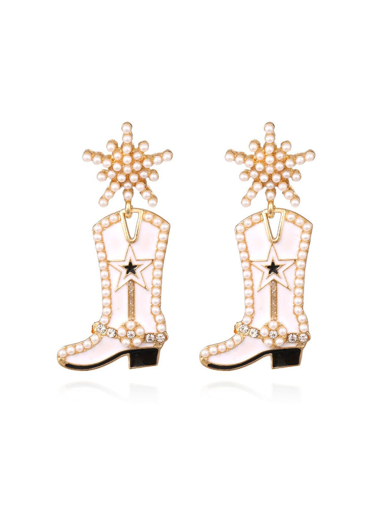 Perlenstern Cowboy Stiefel Ohrringe
