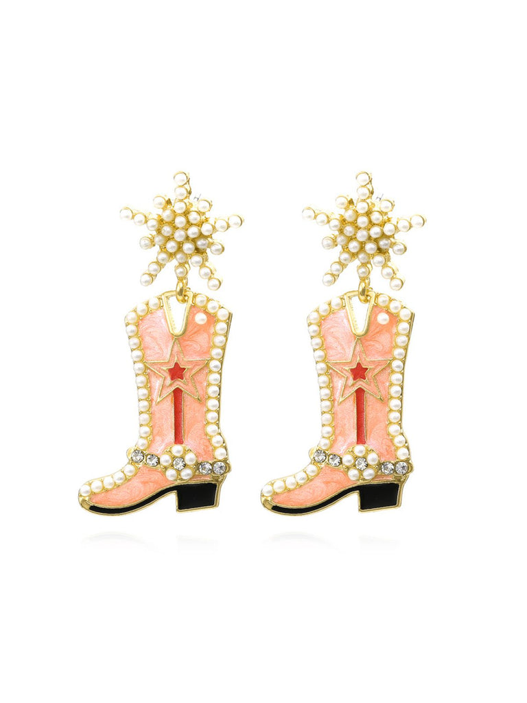 Perlenstern Cowboy Stiefel Ohrringe