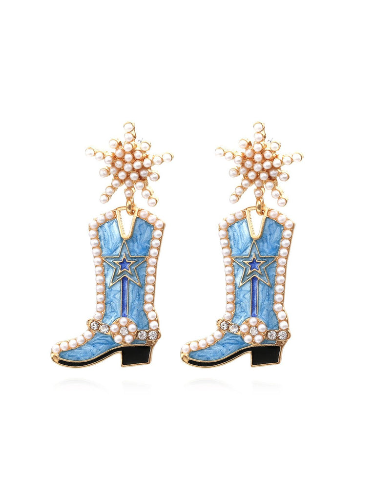 Perlenstern Cowboy Stiefel Ohrringe