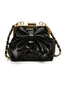 Schwarz Vintage Bogen Clip Kette Crossbody Tasche