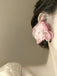 Rosa Vintage 3D-Blumen Ohrringe