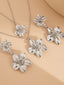 Blumen Doppelte Schlüsselbeinkette & Ohrringe Set