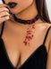 Gothic Mehrschichtig Beaded Blutstropfen Anhänger Halskette