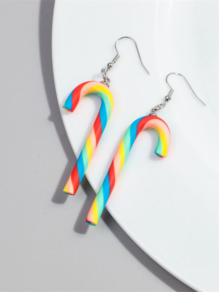 Weihnachten Regenbogen Zuckerrohrbonbon Farbe Ohrringe