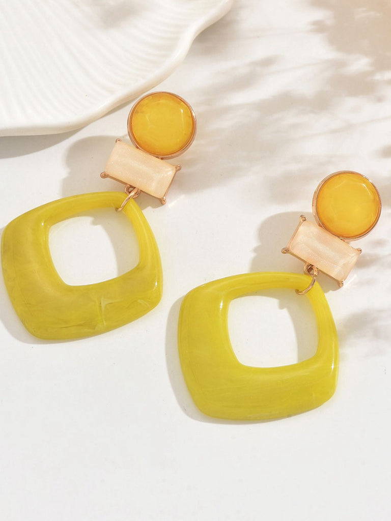 Vintage Übertrieben Geometrisch Marmor Harz Ohrringe