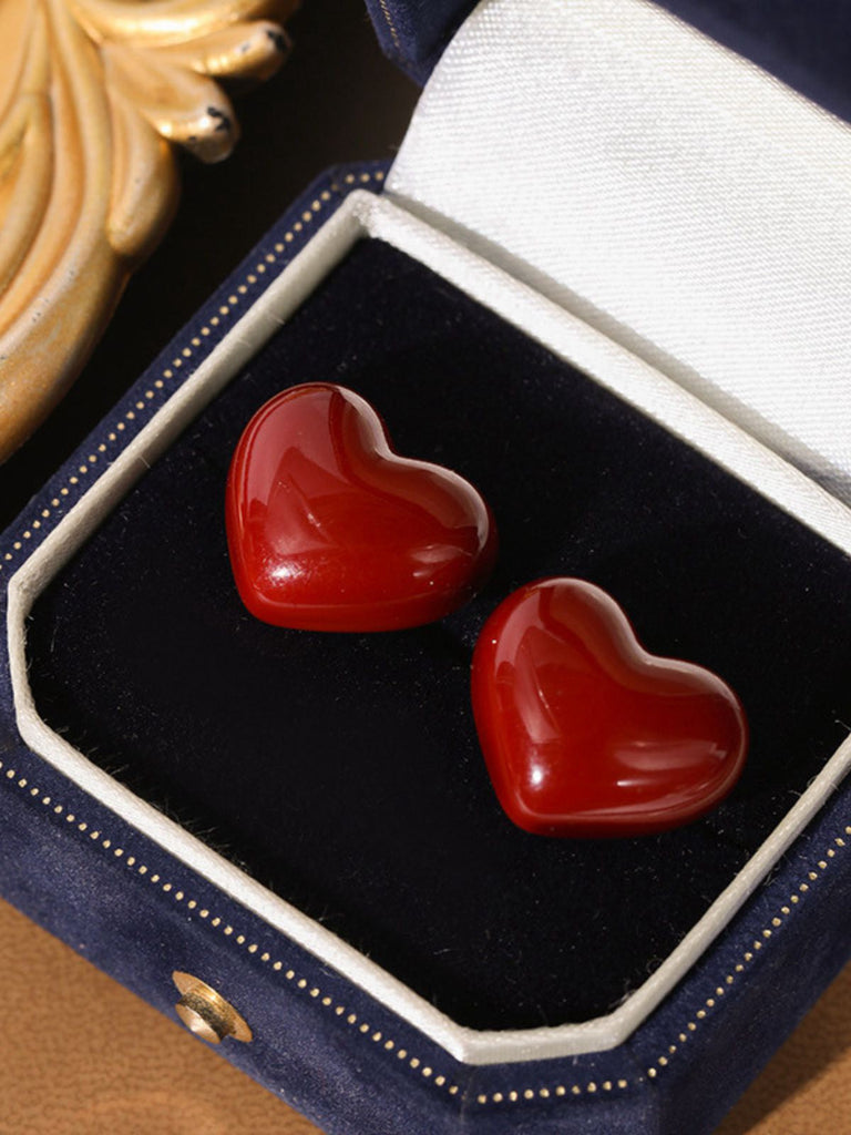 Rot Valentinstag Herz Stecker Ohrringe