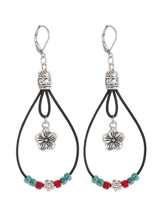 Bohemian Vintage Ohrringe mit Blumen und Perlen
