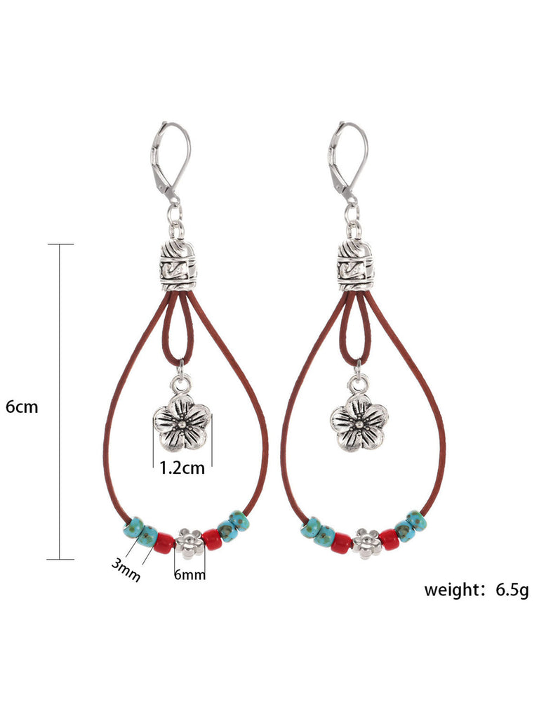 Bohemian Vintage Ohrringe mit Blumen und Perlen