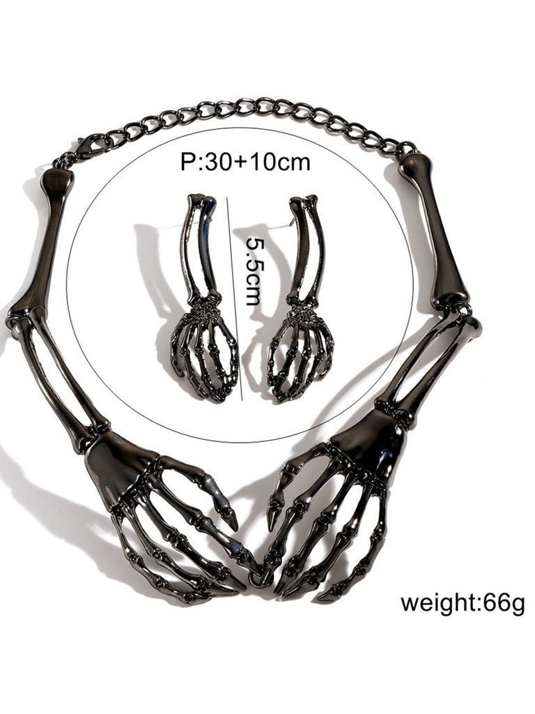 Halloween Gothic Halsketten- & Ohrring-Set