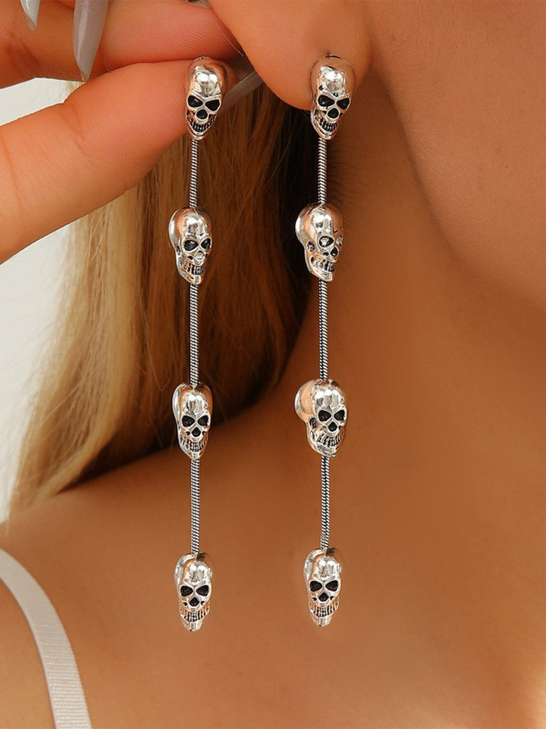 Silbere Gothic Ohrhänger mit Totenkopf