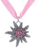 Rosa Halskette mit Blumen und Kristall