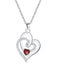 Rote Vintage Halskette mit Herz und Kristall