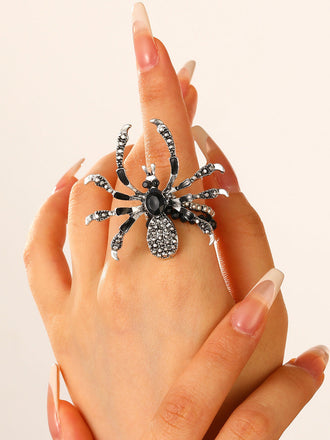 Gothic Schmuck mit Spider und Charm in Silber & Schwarz