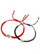 Rot-schwarzes Gothic Paar-Armband mit Spinnenanhänger