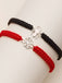 Rot-schwarzes Gothic Paar-Armband mit Spinnenanhänger