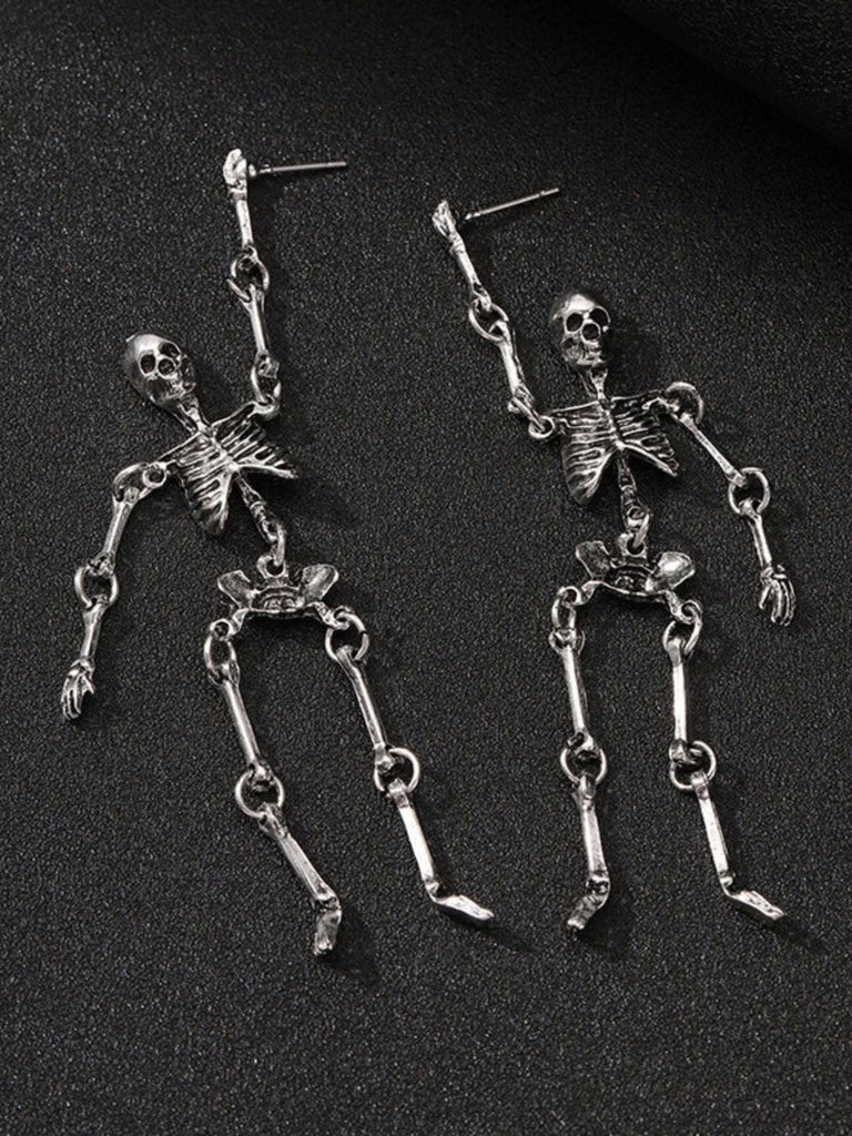 Halloween Ohrhänger mit Skeletten und Kettendetail