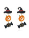 Halloween-Ohrringe mit dreiteiligen Hexenhüten und Strass