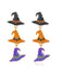Halloween-Ohrringe mit dreiteiligen Hexenhüten und Strass