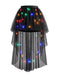 80er Mesh-Tutu-Rock mit LED-Licht und High-Low-Saum