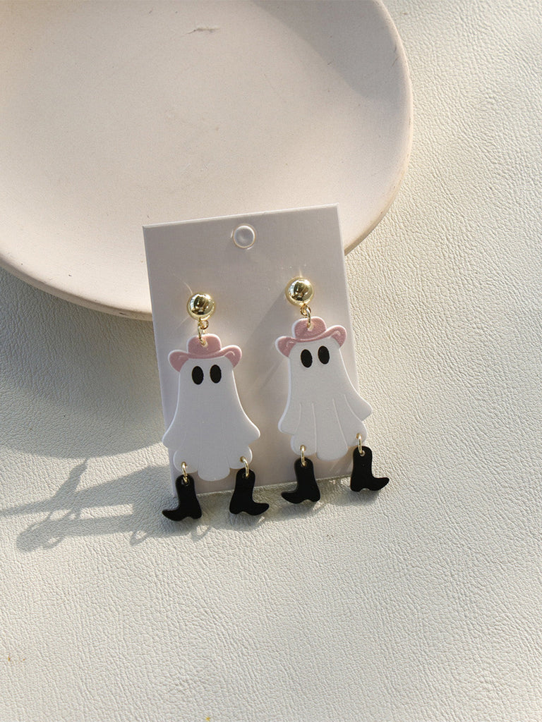 Vintage Halloween Ohrringe mit Geist und Western-Stil