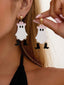 Vintage Halloween-Hängeohrringe mit Geister-Cowboy-Motiv
