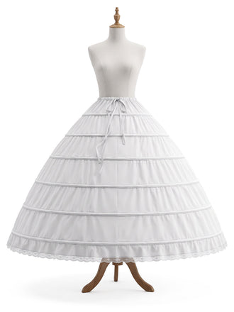 Weißer 70er Petticoat mit Spitze und Stufen