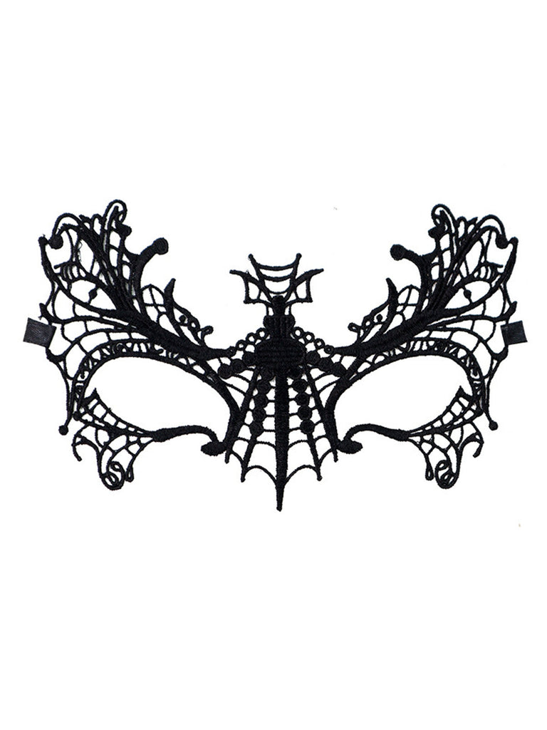 Schwarzes Halloween-Accessoire-Set mit Spinnennetz-Umhang
