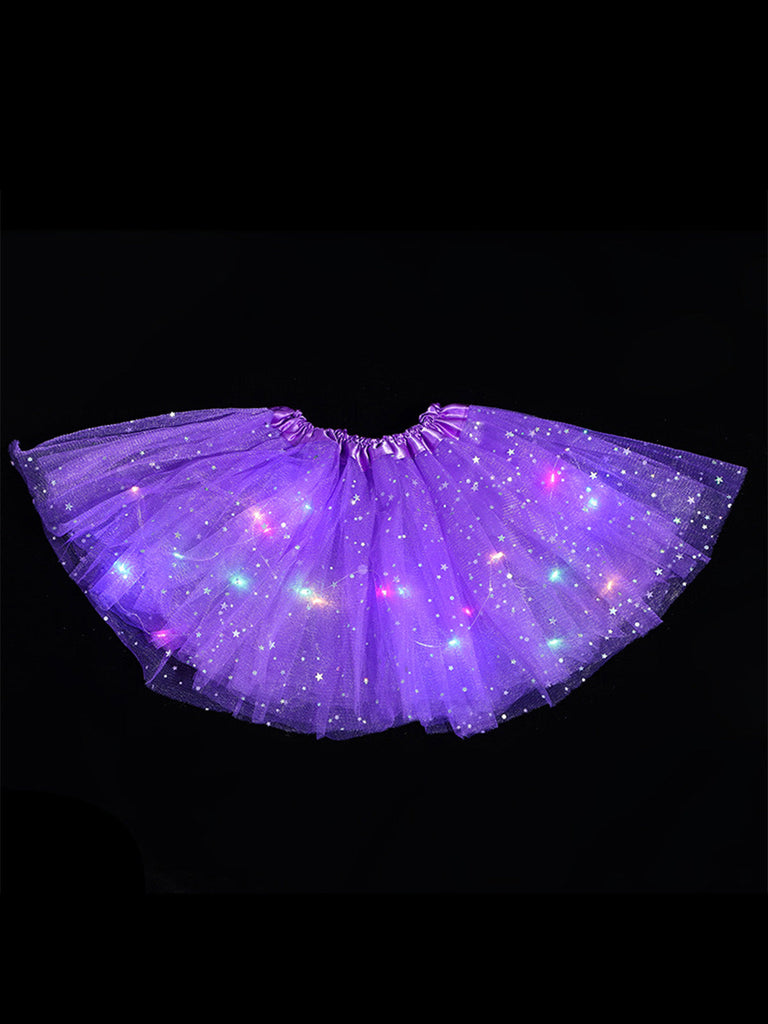 LED-Tüll-Tutu-Rock mit Lichtfunktion und Sternmotiv