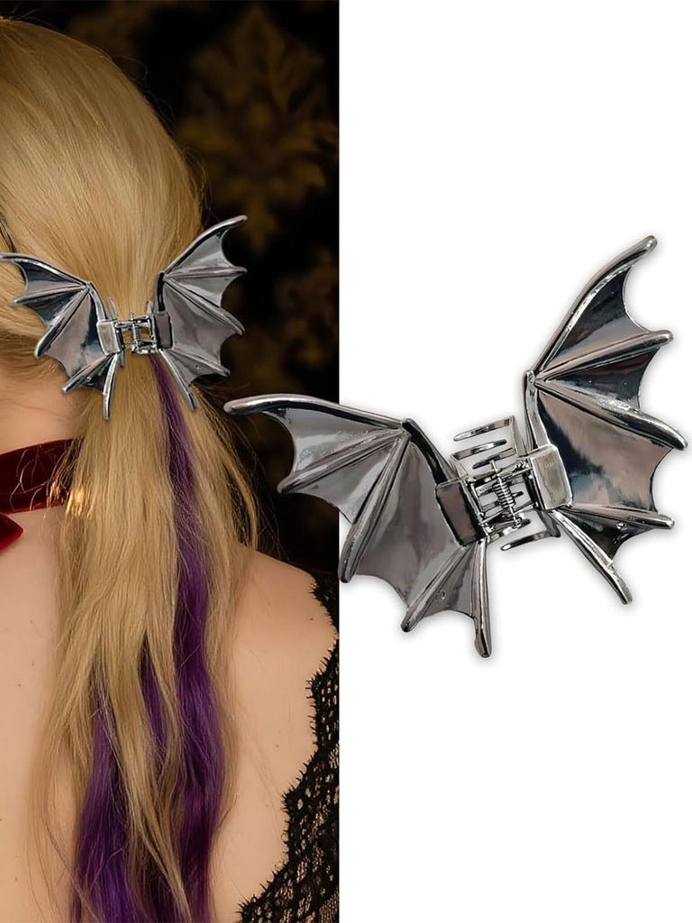 Vintage Gothic-Metall-Haarspange mit Fledermausflügeln