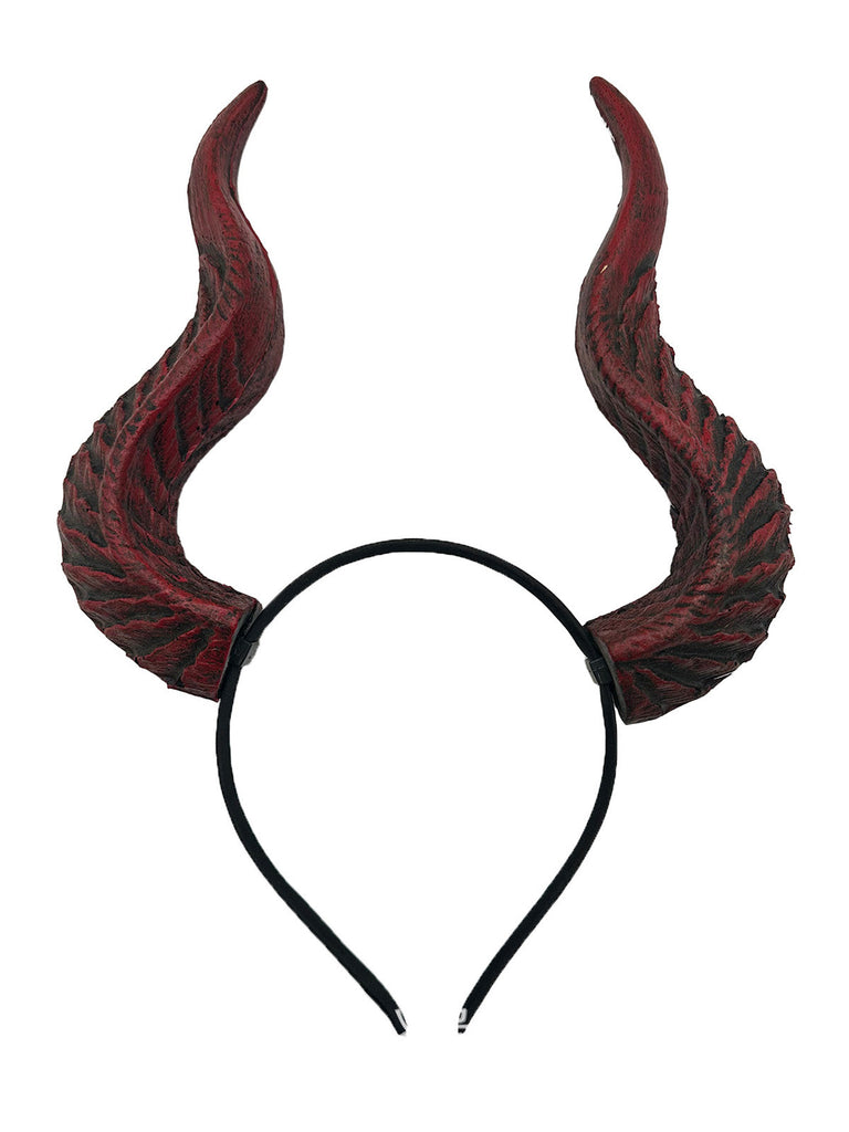 Schwarzes Halloween Haarband mit Hexenhörnern