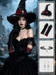 Schwarzes Gothic Hexen-Accessoire-Set
