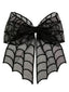 Schwarzes Gothic-Netzschleifen-Haaraccessoire mit Spinnennetzmuster