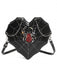 Gothic Fledermaus-Schultertasche mit Strassspinne und Spinnennetz
