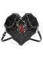 Gothic Fledermaus-Schultertasche mit Strassspinne und Spinnennetz