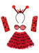 Rotes & Schwarzes Marienkäfer-Accessoire-Set mit Polka-Dots