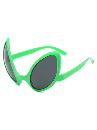 Neongrüne Alien-Sonnenbrille mit großem Rahmen