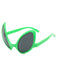 Neongrüne Alien-Sonnenbrille mit großem Rahmen