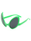 Neongrüne Alien-Sonnenbrille mit großem Rahmen