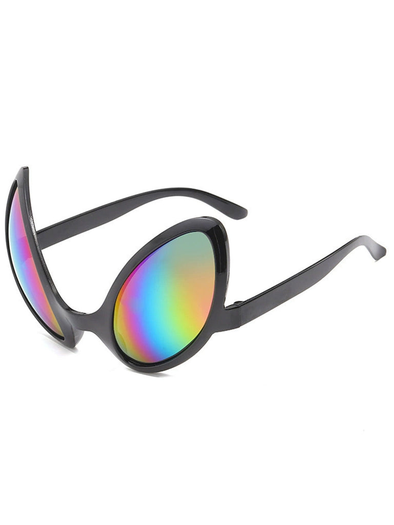 Space-Age Alien-Partybrille mit Regenbogen-Spiegelgläsern
