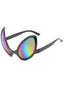 Space-Age Alien-Partybrille mit Regenbogen-Spiegelgläsern