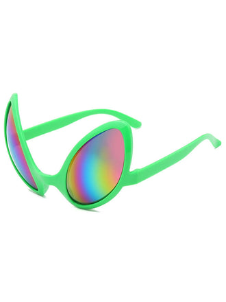 Space-Age Alien-Partybrille mit Regenbogen-Spiegelgläsern