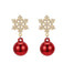 Vintage-Weihnachtskugel-Ohrhänger mit Strass-Schneeflocken