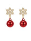 Vintage-Weihnachtskugel-Ohrhänger mit Strass-Schneeflocken