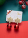 Vintage-Weihnachtskugel-Ohrhänger mit Strass-Schneeflocken